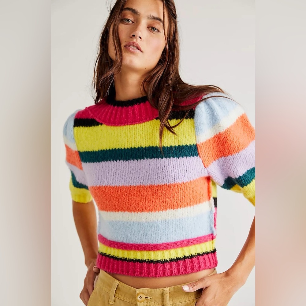 Free People Multicolor Striped Sweater